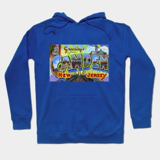 Greetings from Camden New Jersey, Vintage Large Letter Postcard Hoodie